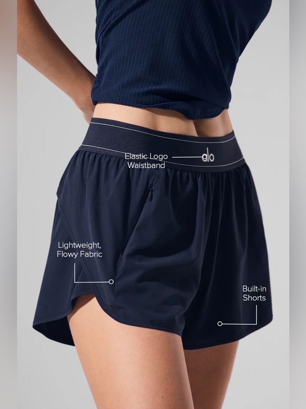Alo Match Point Short Navy Size Small Brand New - Picture 2 of 5
